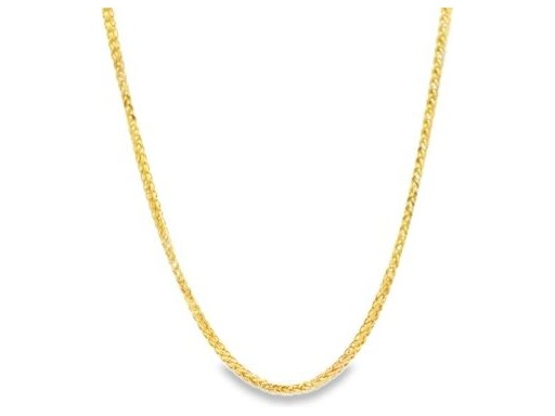 18K Yellow Gold Wheat Chain Necklace 18 Inches